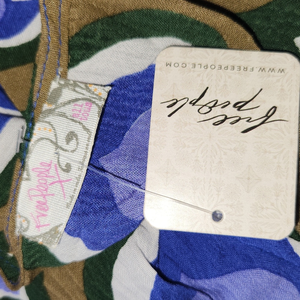 New Free People Groovy Baby Maxi Kaftan Peacock Olive Lavender Dress One Size - Picture 7 of 10